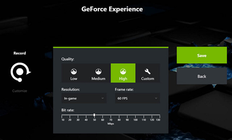 GeForce ExperienceのShadowPlay 設定