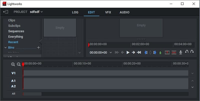 Lightworks インターフェース