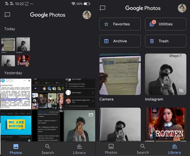 スマートフォンでGoogleフォトを開く
