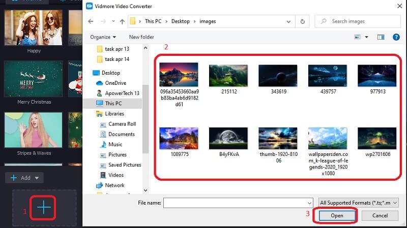 Vidmore に画像ファイルをアップロードする