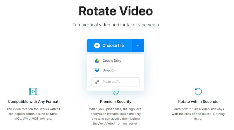 Clideo 動画アップロード