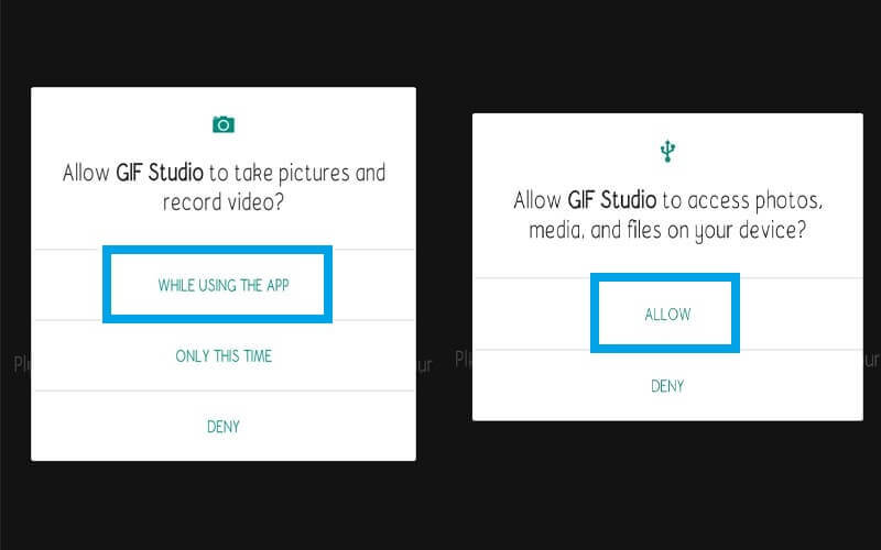 GIF Studio 許可を付与