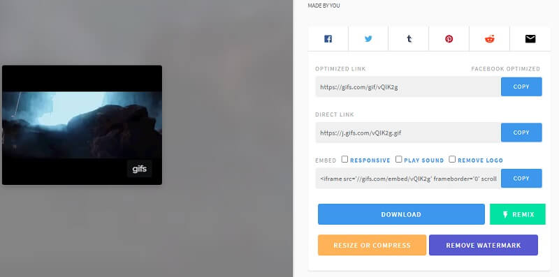 GIFs.com インターフェース