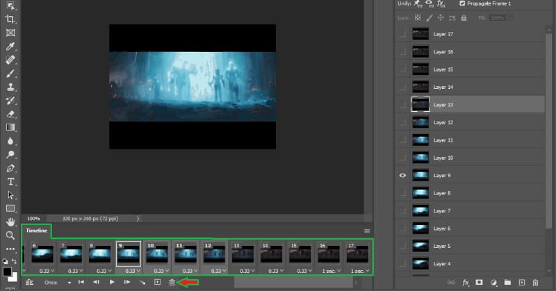 Photoshop フレーム削除