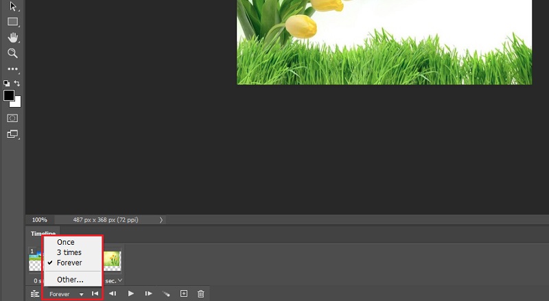 Photoshop フレームの長さ