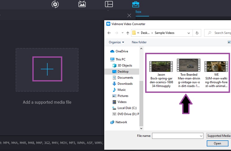 Vidmore VC 動画ファイルを選択