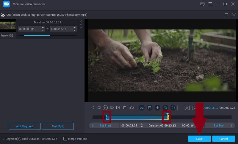 Vidmore VC MP4 動画をトリミング