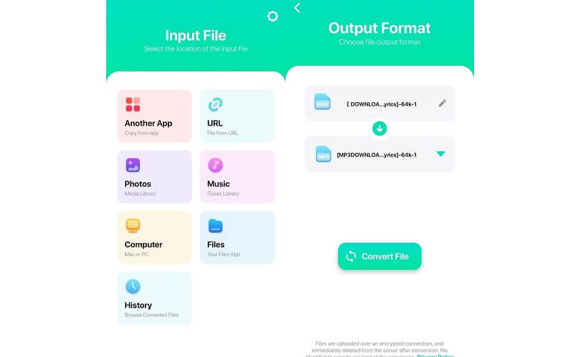 TheAudioConverter インターフェース WAV To MP3 Converter