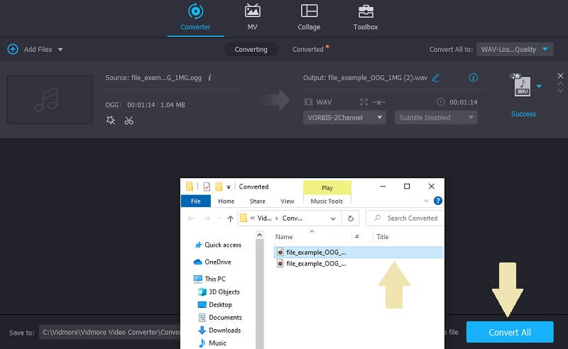 Vidmore Vc ファイル変換 OGG から WAVへ