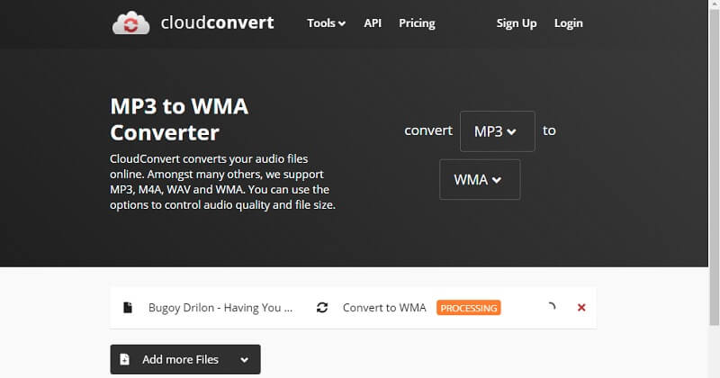 Cloudconvert オンラインインターフェース