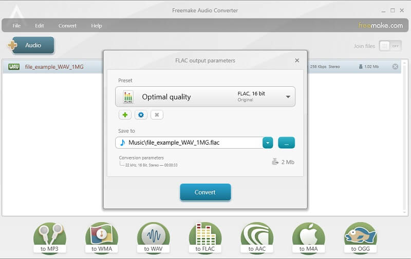 Freemake Audio Converter インターフェース