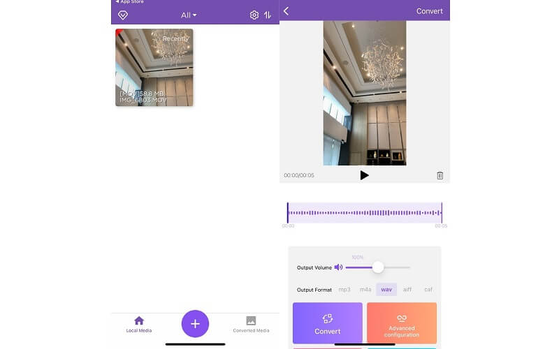 MP3 Converter モバイルインターフェース