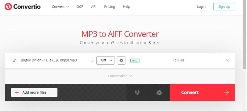 Online Convertio インターフェース