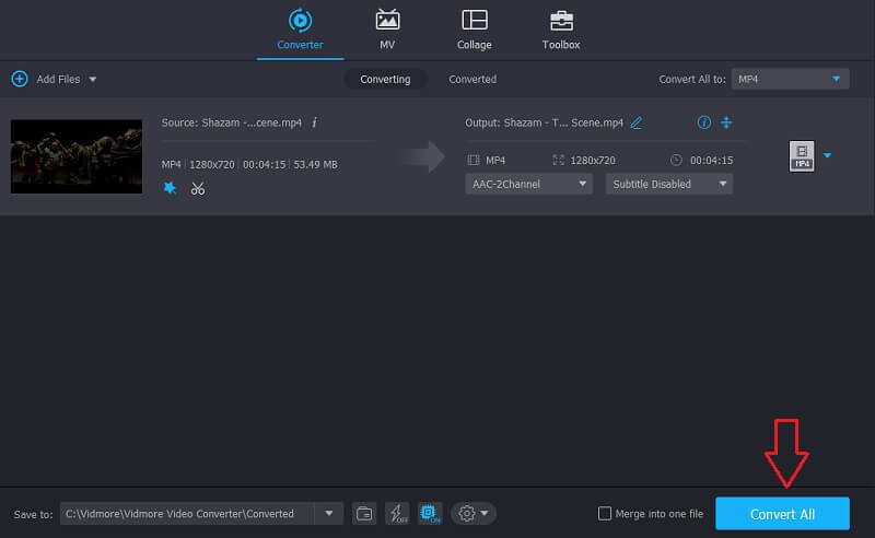 Vidmore で反転した動画を保存