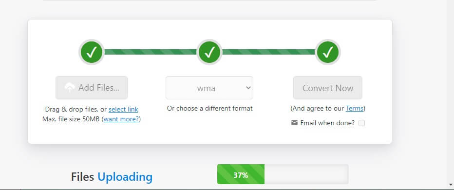 Zamzar オンラインインターフェース