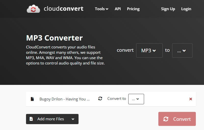 CloudConvertでAACをAC3に変換