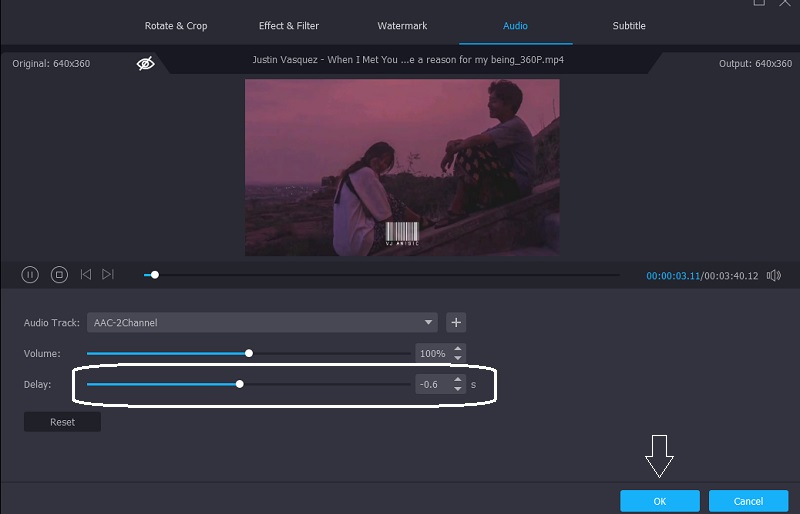 Vidmoreで音声遅延を調整