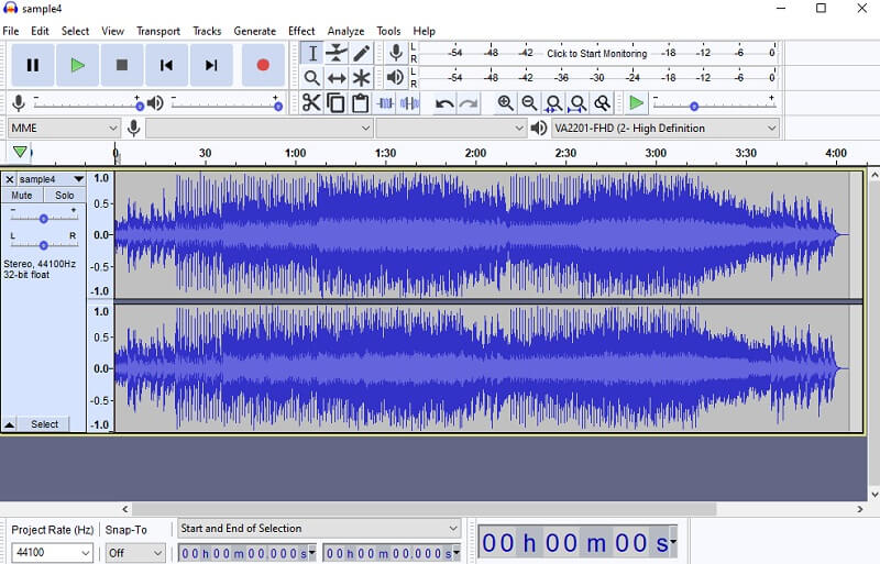 Audacity FLAC ファイルをカット