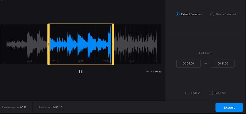 Clideo で M4R ファイルをカット