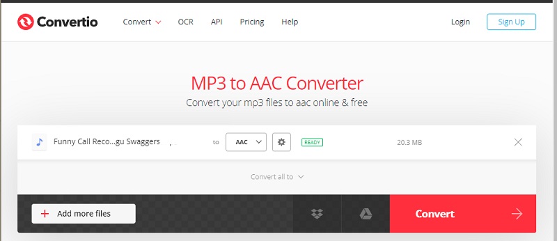 Convertio インターフェース