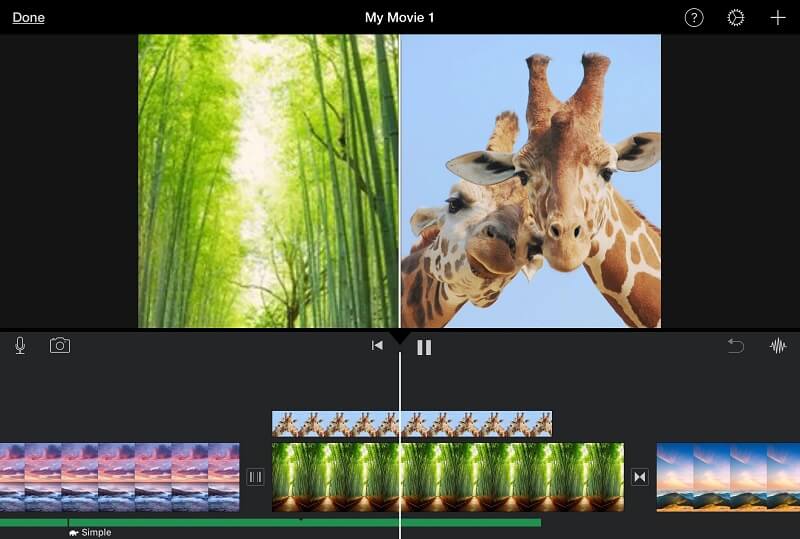 iMovie インターフェース