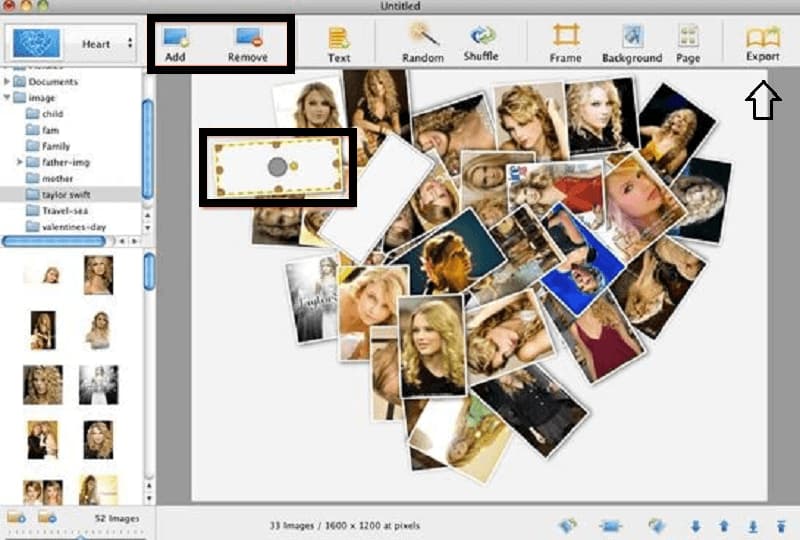 iPhoto コラージュを書き出し