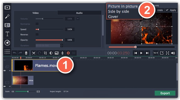 Movavi スプリットスクリーン