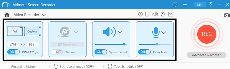 Vidmoreで録画を開始