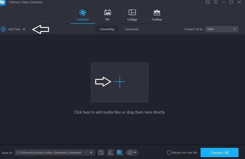 ファイルをアップロード（Vidmore）