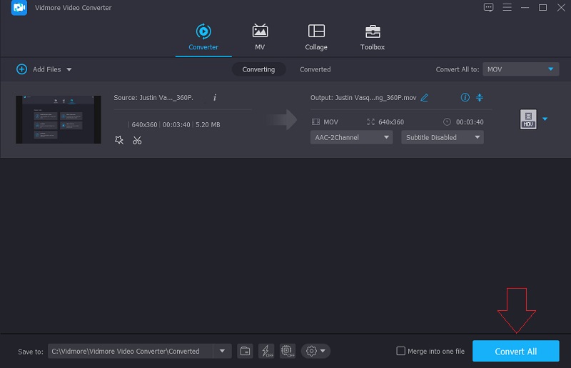Vidmore MOVファイルを変換