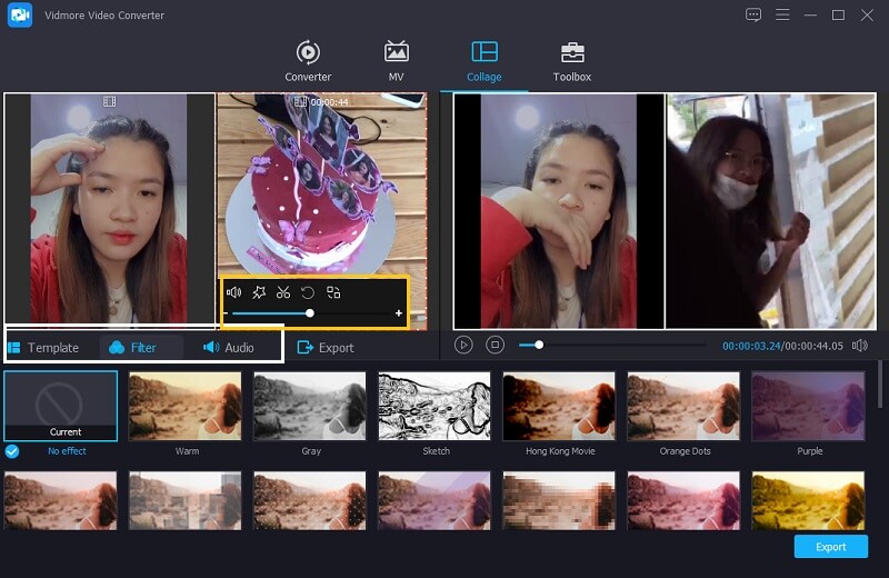 Vidmore 編集画面