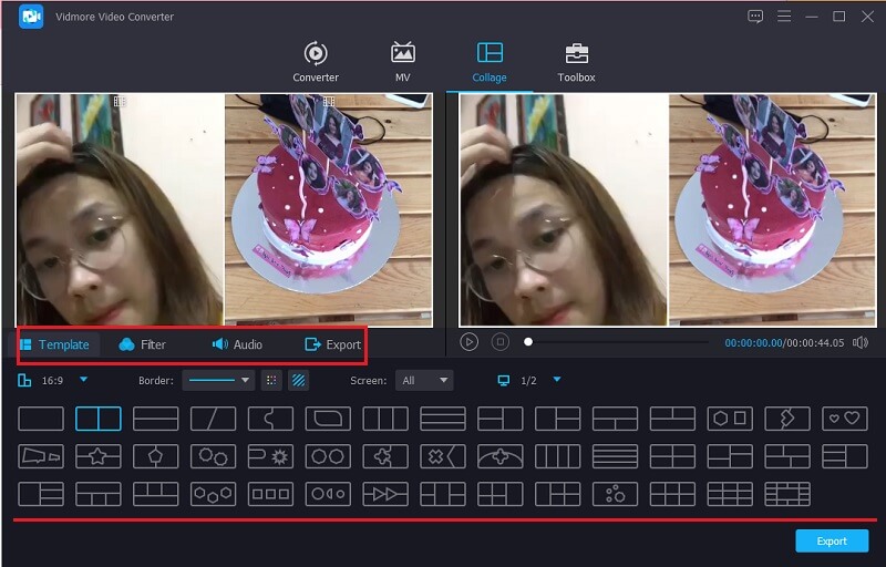 Vidmore 動画コラージュ作成