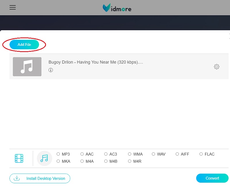 Vidmore オンライン 写真を追加