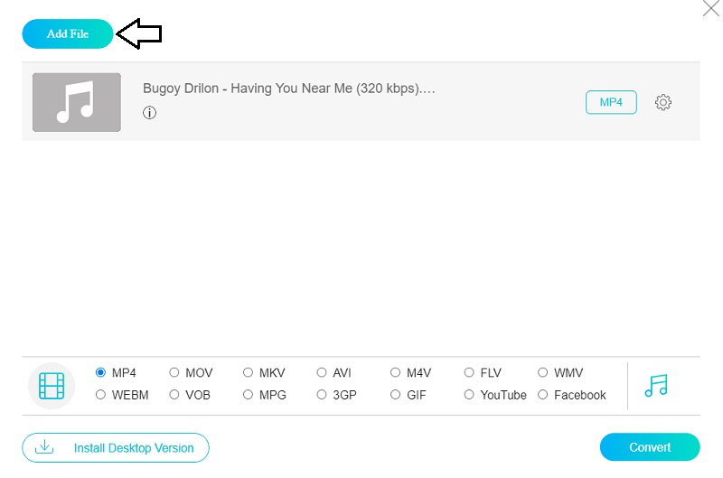 Vidmore オンライン ファイル追加