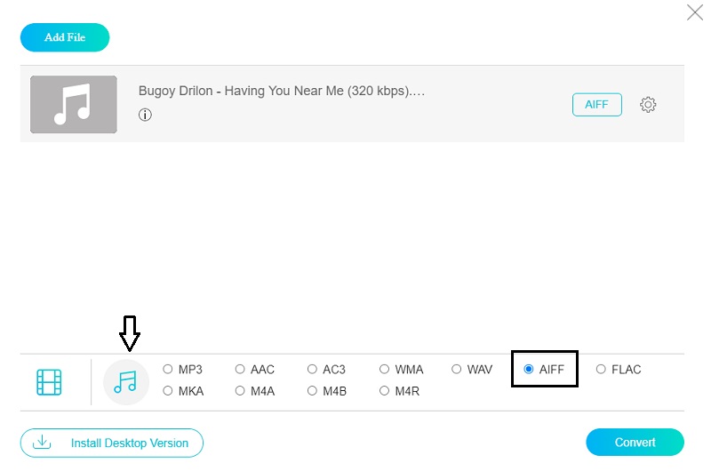 Vidmore オンライン 形式選択