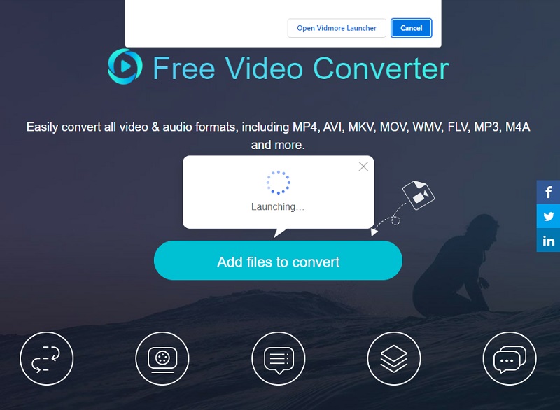 Vidmore オンライン版 ランチャー起動
