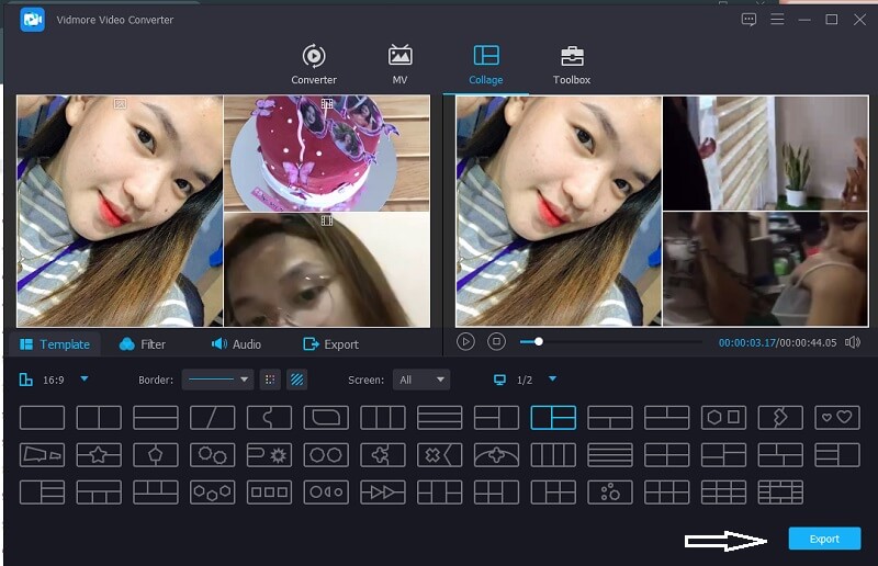 Vidmore コラージュ保存