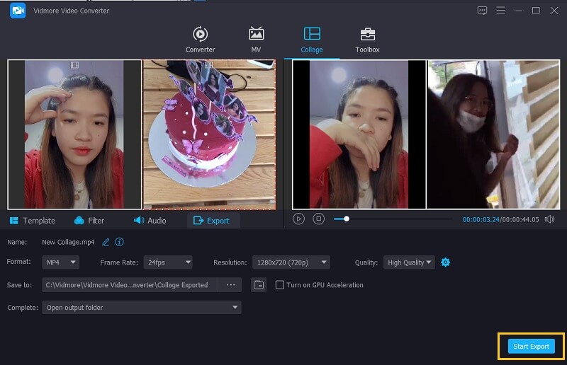 Vidmore 保存画面