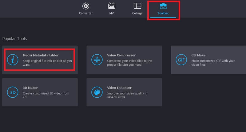 Vidmore VC メタデータエディターを開く