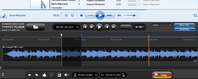 Windows Media Player <span>トリミング</span> ミュージック