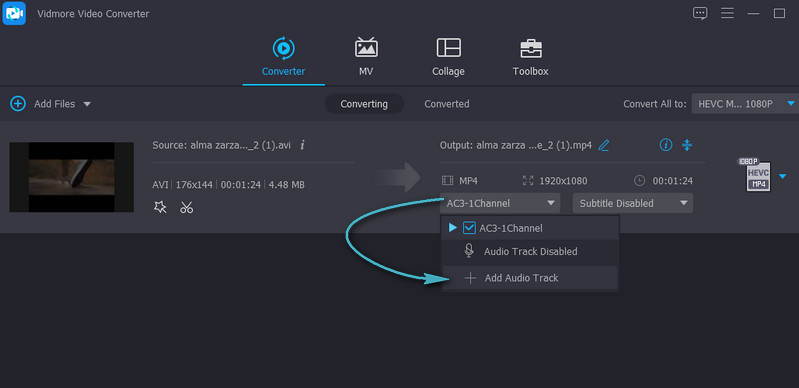 オーディオトラックを追加