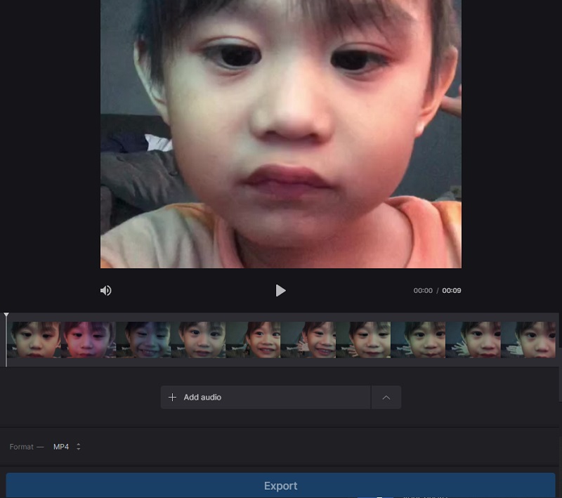 Clideo で音声を動画に追加