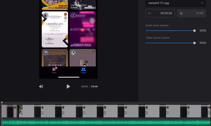 Clideo 音声と動画の結合