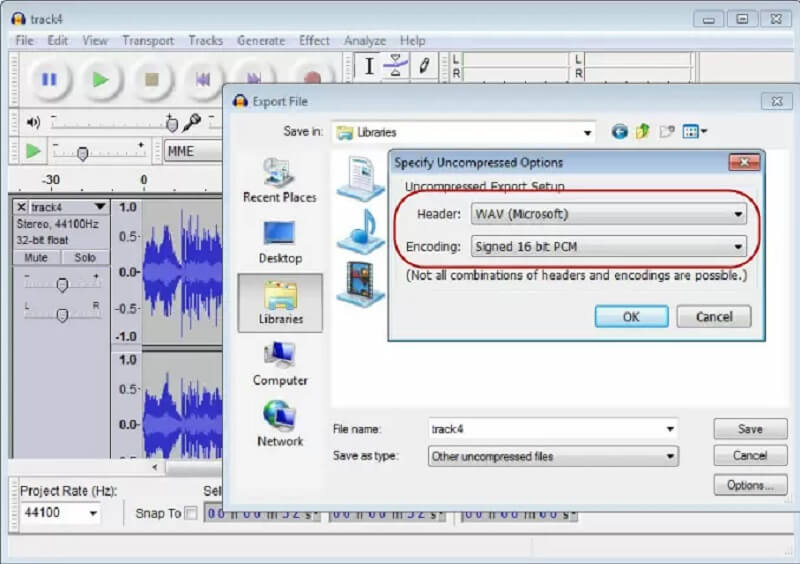 MP3ファイルを圧縮 Audacity