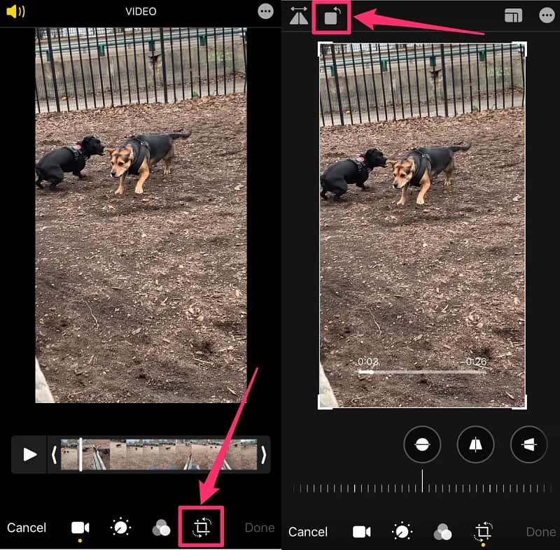 iPhone で動画を回転
