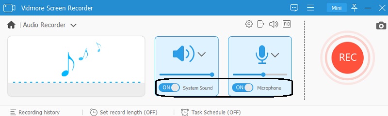 Vidmoreで録音を開始