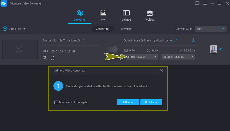 Vidmore 音声の追加・編集