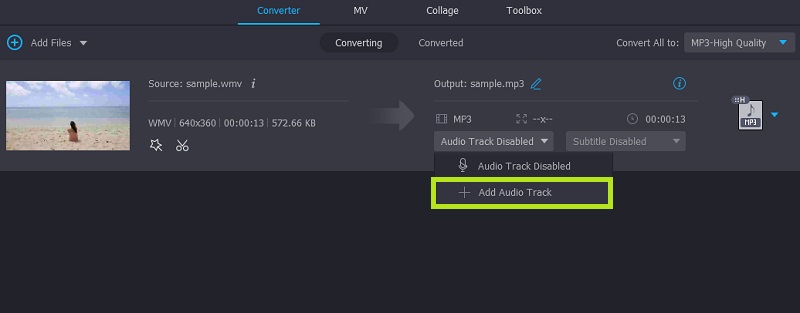 VidmoreでMP3ファイルを追加