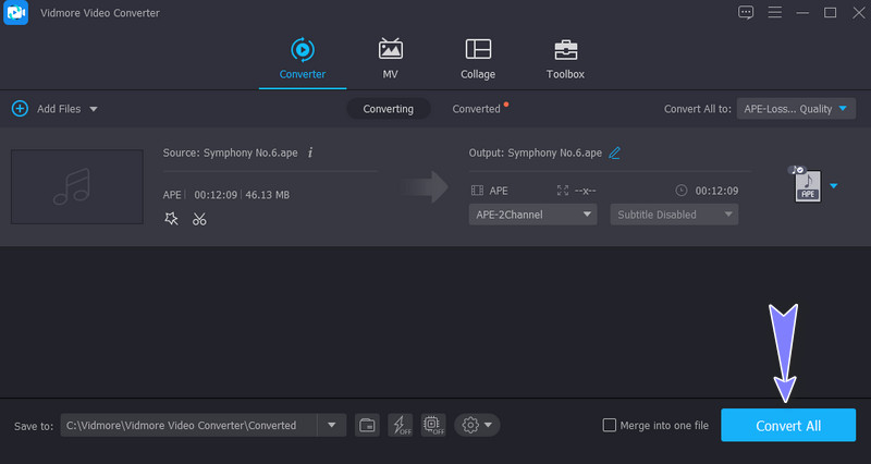Vidmore ApeをMP3に変換