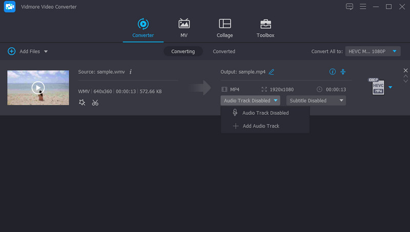 Vidmore 機能 サウンドトラック追加